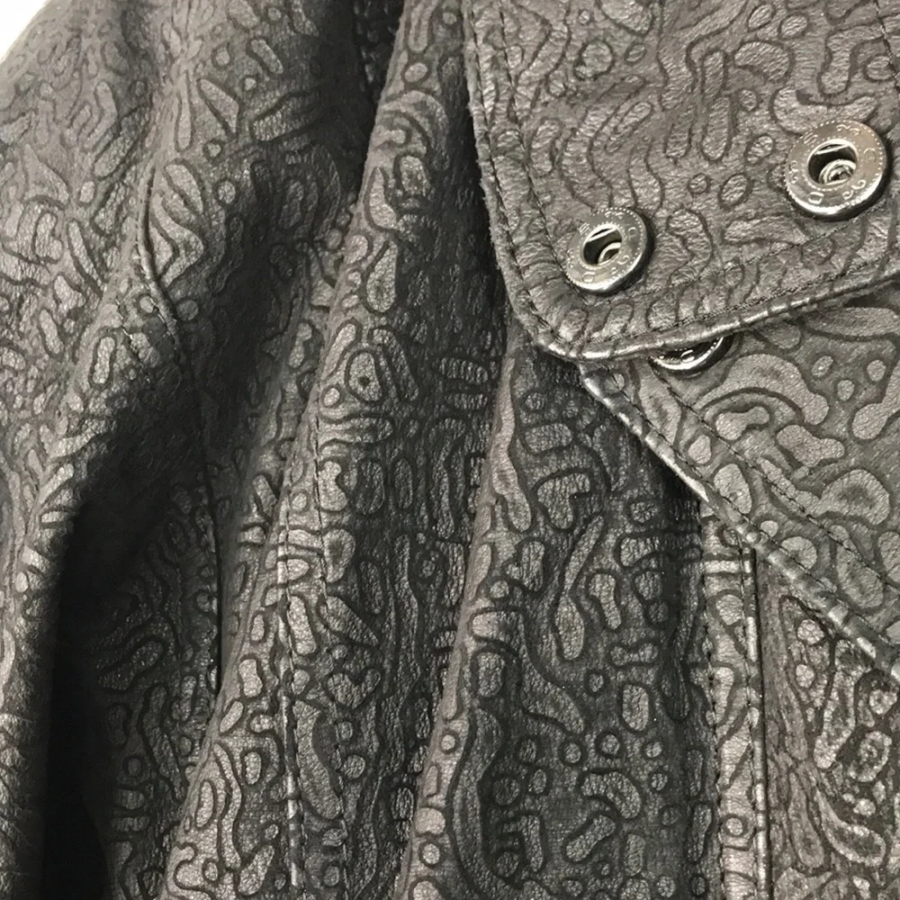 Wilsons Leather - VINTAGE Black Cheetah Print Bomber Jacket - Picture 5 of 14